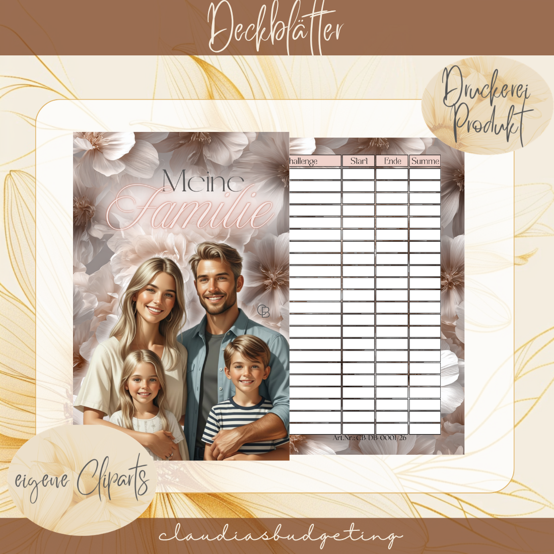 Deckblatt "Meine Familie" (foliert)