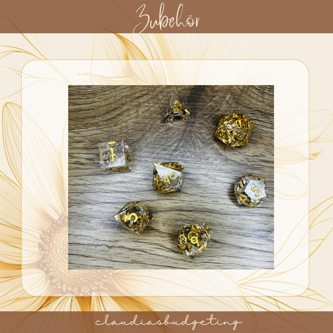 Würfelset gold