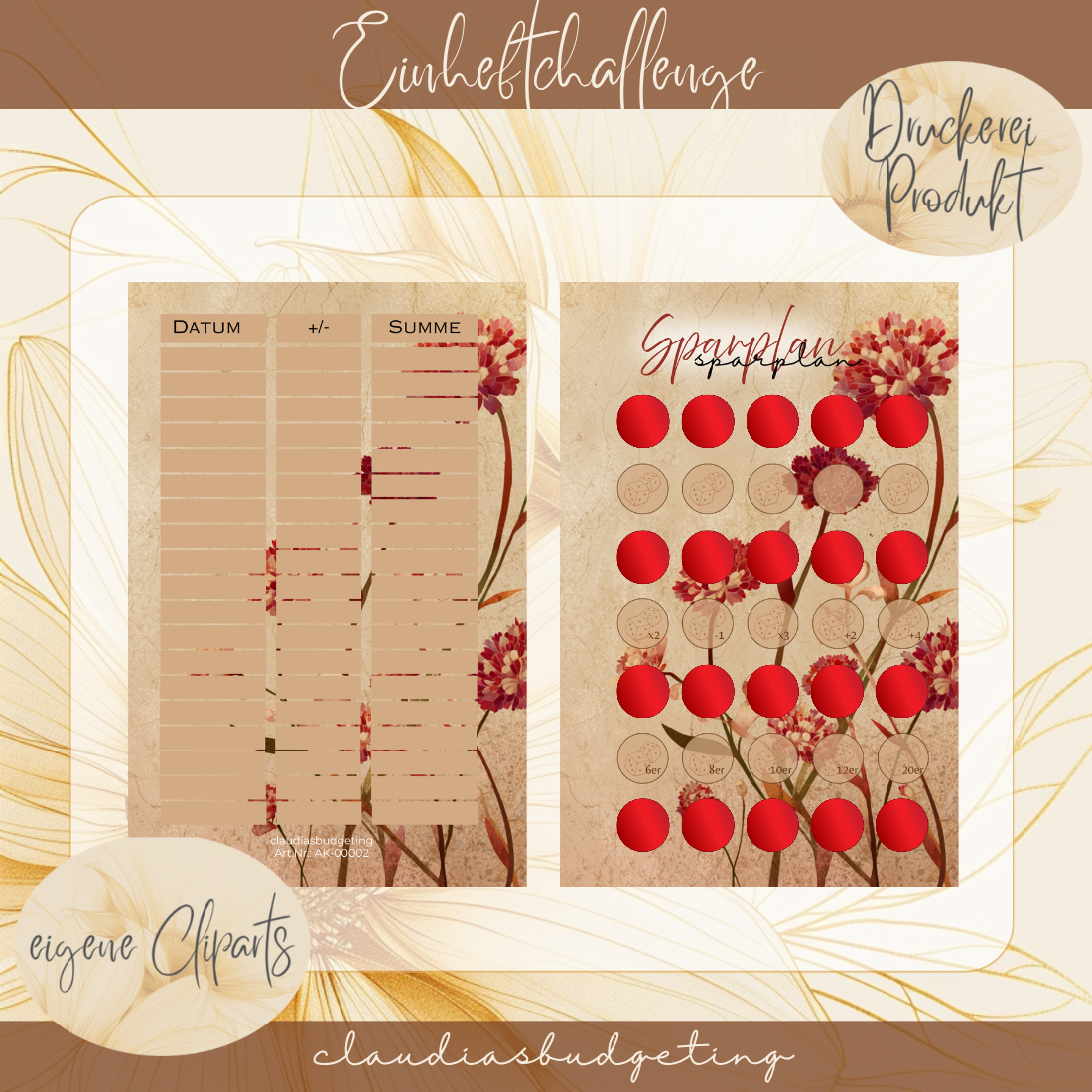 Sparplan (laminiert)