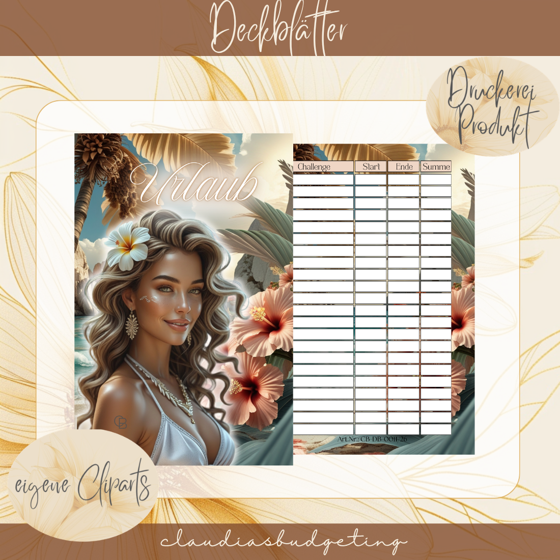 Deckblatt "Urlaub" (foliert) - Vorbestellung