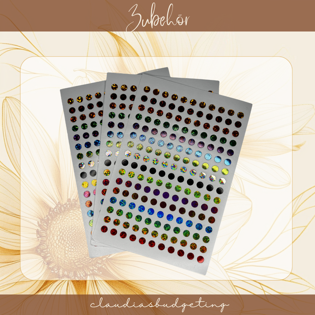 Klebepunkte glitzer 3 Blatt